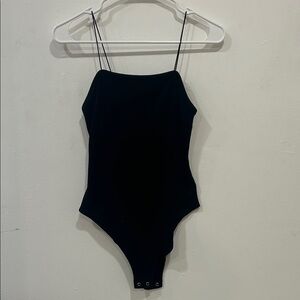Black Spaghetti Strap Bodysuit